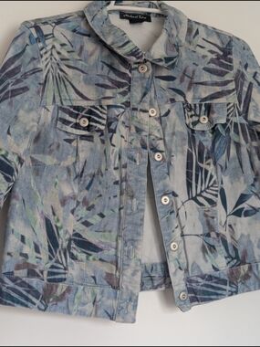 Original Tender Floral-Print Jean Jacket - Blue